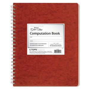 Ampad Computation Book, Quadrille Rule (4 sq/in), Brown Cover, (76) 11.75 x 9.25 Sheets