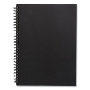 TRU RED Wirebound Soft-Cover Notebook, 1 Subject, Narrow Rule, Black Cover, 9.5 x 6.5, 80 Sheets View Product Image