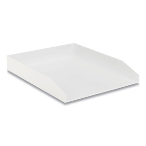 TRU RED Front-Load Stackable Plastic Document Tray, 1 Section, Letter Size Files, 9.8 x 12.24 x 1.75, White