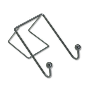 Fellowes Partition Additions Wire Double-Garment Hook, 4 x 5.13 x 6, Over-the Panel Mount,  Black