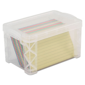 Advantus Super Stacker Storage Boxes, Holds 400 3 x 5 Cards, 6.25 x 3.88 x 3.5, Plastic, Clear (AVT40307) View Product Image