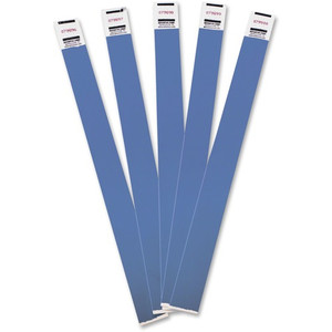 Advantus Tyvek Wristbands - 3/4" Width x 10" Length - Rectangle - Blue - Tyvek - Adhesive Closure