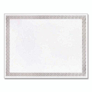 Great Papers! Foil Border Certificates, 8.5 x 11, Ivory/Silver, Braided with Silver Border, 15/Pack