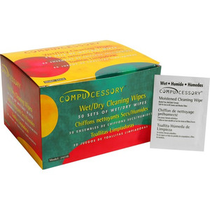 Compucessory Screen Cleaner Wipes, Wet/Dry Twin Pack, 50 Sets/BX (CCS24218) View Product Image