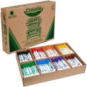 Crayola 8-Color Ultra-Clean Washable Marker Classpack - Broad Conical Marker Point - Assorted Ink