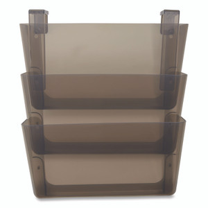 TRU RED Unbreakable Plastic Wall File, 3 Sections, Letter Size, 13" x 3.74" x 15.03", Smoke