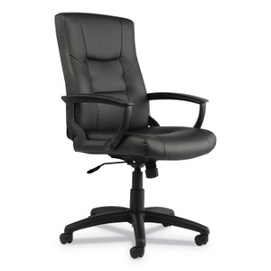 Alera YR Series Executive High-Back Swivel/Tilt Bonded Leather Chair, Supports 275 lb, 17.71" to 21.65" Seat Height, Black (ALEYR4119) View Product Image
