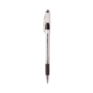 Pentel R.S.V.P. Ballpoint Pen Value Pack, Stick, Fine 0.7 mm, Black Ink, Clear/Black Barrel, 24/Pack