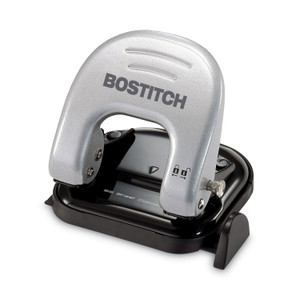 Bostitch 20-Sheet EZ Squeeze Two-Hole Punch, 9/32" Holes, Black/Silver (ACI2310) View Product Image