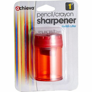 Officemate Double Barrel Pencil/Crayon Sharpener - 2 Hole(s) - 2.1" Height x 1.4" Width x 1.4" Depth - Translucent Red - (OIC30240)