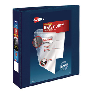 Avery Heavy-Duty View Binder with DuraHinge and One Touch EZD Rings, 3 Rings, 2" Capacity, 11 x 8.5, Navy Blue