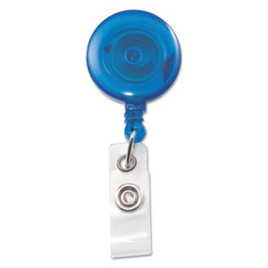 Advantus Translucent Retractable ID Card Reel, 30" Extension, Blue, 12/Pack (AVT75472) View Product Image