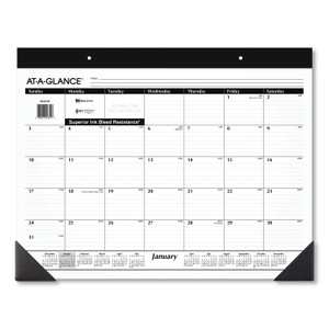 AT-A-GLANCE Monthly Refillable Desk Pad, 22 x 17, White Sheets, Black Binding, Black Corners, 12-Month (Jan to Dec): 2024 View Product Image