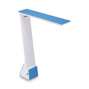 Bostitch Konnect Rechargeable Folding LED Desk Lamp, 2.52w x 2.13d x 11.02h, Gray/Blue