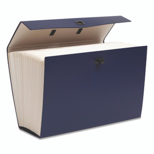 Smead Expanding File Box, 16.63" Expansion, 19 Sections, Twist-Lock Latch Closure, 2/5-Cut Tabs, Legal Size, Blue