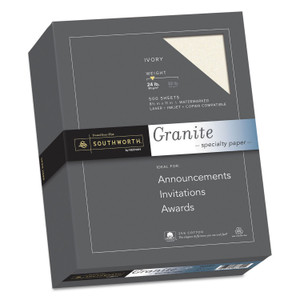 Southworth Granite Specialty Paper, 24 lb Bond Weight, 8.5 x 11, Ivory, 500/Ream