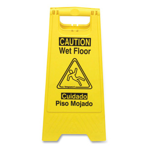 Impact Bilingual Yellow Wet Floor Sign, 12.05 x 1.55 x 24.3