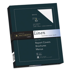 Southworth 25% Cotton Linen Cover Stock, 65 lb Cover Weight, 8.5 x 11, 100/Pack SOUZ550CK