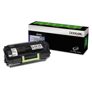 Lexmark 52D1H00 High-Yield Toner, 25,000 Page-Yield, Black (LEX52D1H00) View Product Image