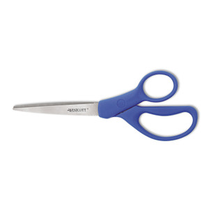 Westcott Preferred Line Stainless Steel Scissors, 8" Long, 3.5" Cut Length, Blue Straight Handle (ACM41218) View Product Image