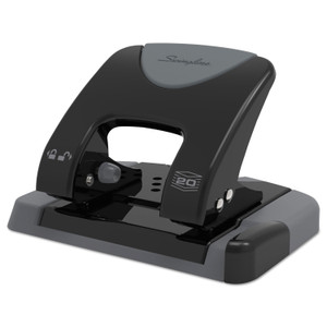 Swingline 20-Sheet SmartTouch Two-Hole Punch, 9/32" Holes, Black/Gray (SWI74135) View Product Image