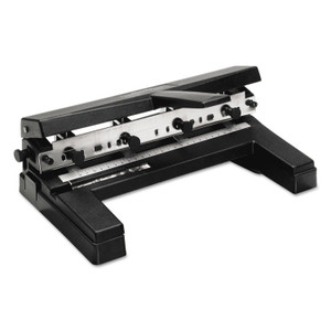 Swingline 40-Sheet Heavy-Duty Two- to Four-Hole Adjustable Heavy-Duty Paper Punch, 9/32" Holes, Black