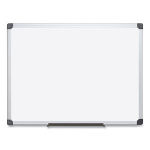 MasterVision Value Lacquered Steel Magnetic Dry Erase Board, 18" x 24", White Surface, Satin Aluminum Frame