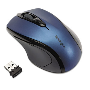 Kensington Pro Fit Mid-Size Wireless Mouse, 2.4 GHz Frequency/30 ft Wireless Range, Right Hand Use, Sapphire Blue (KMW72421) View Product Image
