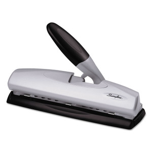 Swingline Black/Silver LightTouch Desktop Hole Punch - 74026 