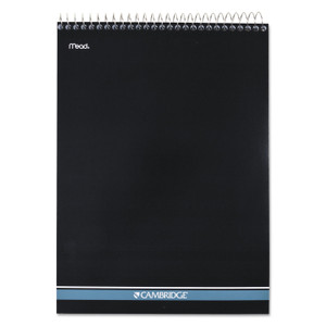 Cambridge Stiff-Back Wire Bound Notepad, Medium/College Rule, Navy Cover, 70 White 8.5 x 11.5 Sheets