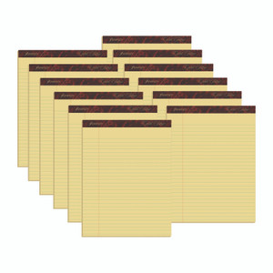 Ampad Gold Fibre Quality Writing Pads, Wide/Legal Rule, 50 Canary-Yellow 8.5 x 11.75 Sheets, Dozen
