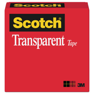 Scotch Transparent Tape, 1" Core, 0.5" x 36 yds, Transparent