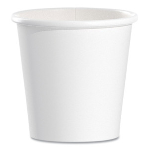 SOLO Single-Sided Poly Paper Hot Cups, 4 oz, White, 50 Bag, 20 Bags/Carton