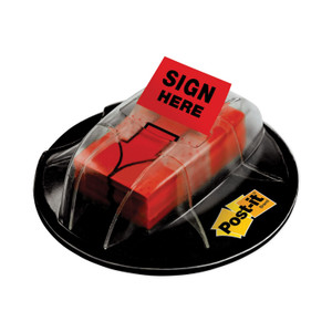 Post-it Flags High Volume Flag Dispenser, "Sign Here", Red, 200 Flags/Dispenser (MMM680HVSHR) View Product Image