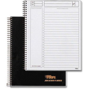TOPS Journal Entry Notetaking Ruled Planner Pad - 84 Sheets - Wire Bound - 20 lb Basis Weight - 6 3/4" x 8 1/2" Sheet Size - White Paper