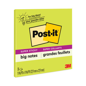 Post-it Notes Super Sticky Big Notes, Unruled, 11 x 11, Green, 30 Sheets Post-it Notes Super Sticky Big Notes, Unruled, 11 x 11, Green, 30 Sheets
