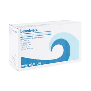 Boardwalk Reclosable Food Storage Bags, 1 gal, 1.75 mil, 10.5" x 11", Clear, 250/Box (BWK1GALBAG) View Product Image