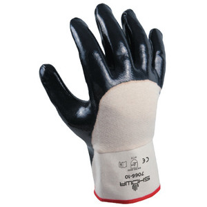 SHOWA 7066 Series Gloves, 10/X-Large, Navy/White, Palm Coated, Smooth Grip View Product Image
