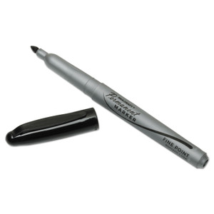 AbilityOne 7520000433408 SKILCRAFT Fine Point Permanent Marker, Fine Bullet Tip, Black, Dozen (NSN0433408) View Product Image