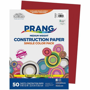 Prang Construction Paper - Multipurpose, School Project, Art Project, Paper Crafting, Craft Project - 9" x 12" - 78 g/m² Grammage - Holiday Red - Groundwood