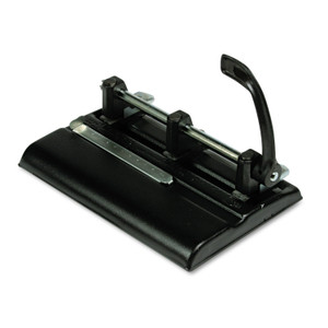 Master 40-Sheet High-Capacity Lever Action Adjustable Two- to Seven-Hole Punch, 9/32" Holes, Black (MAT1325B) View Product Image