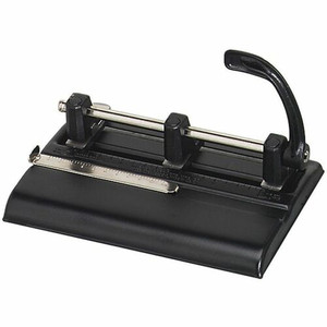 Master 1325B Hole Punch - 3 Punch Head(s) - 40 Sheet of 20lb Paper - 9/32" Punch Size - Round Shape - Steel