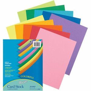 Pacon Colorful Card Stock Sheets - Letter - 8 1/2" x 11" - 65 lb Basis Weight - Sustainable Forestry Initiative (SFI) - Assorted