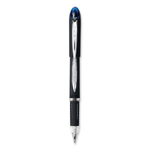 uniball Jetstream Hybrid Gel Pen, Stick, Bold 1 mm, Blue Ink, Black/Silver/Blue Barrel