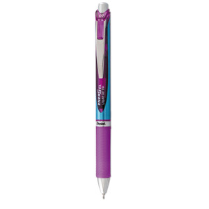 Pentel EnerGel RTX Gel Pen, Retractable, Medium 0.7 mm, Violet Ink, Violet/Blue Barrel