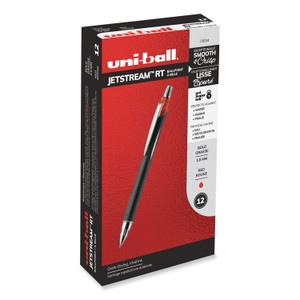 uniball Jetstream Hybrid Gel Pen, Retractable, Bold 1 mm, Red Ink, Black/Silver/Red Barrel