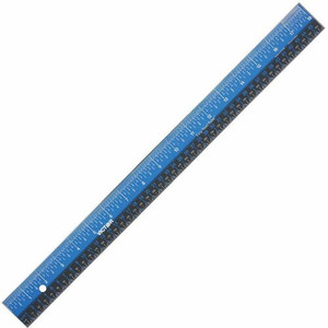 Victor Easy Read 18 Inch Blue Stainless Steel Ruler - 18" Length - 1/4, 1/8, 1/16 Graduations - Imperial, Metric Measuring System - Stainless Steel