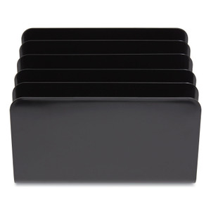 TRU RED Plastic Incline Mail Sorter, 5 Sections, #6 1/4 to #16 Envelopes, 6.26 x 9.49 x 6.5, Black