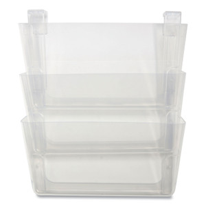 TRU RED Unbreakable Plastic Wall File, 3 Sections, Letter Size, 13" x 3.74" x 15.03", Clear