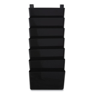 TRU RED Unbreakable Plastic Wall File, 7 Sections, Letter Size, 13" x 3.81" x 30.78", Black